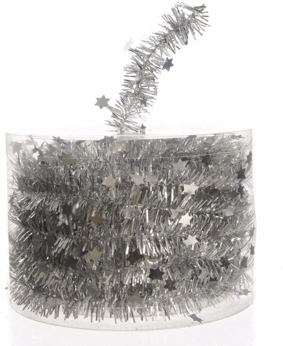 Kerstslinger - Folie slinger met sterren - Zilver - 700 cm