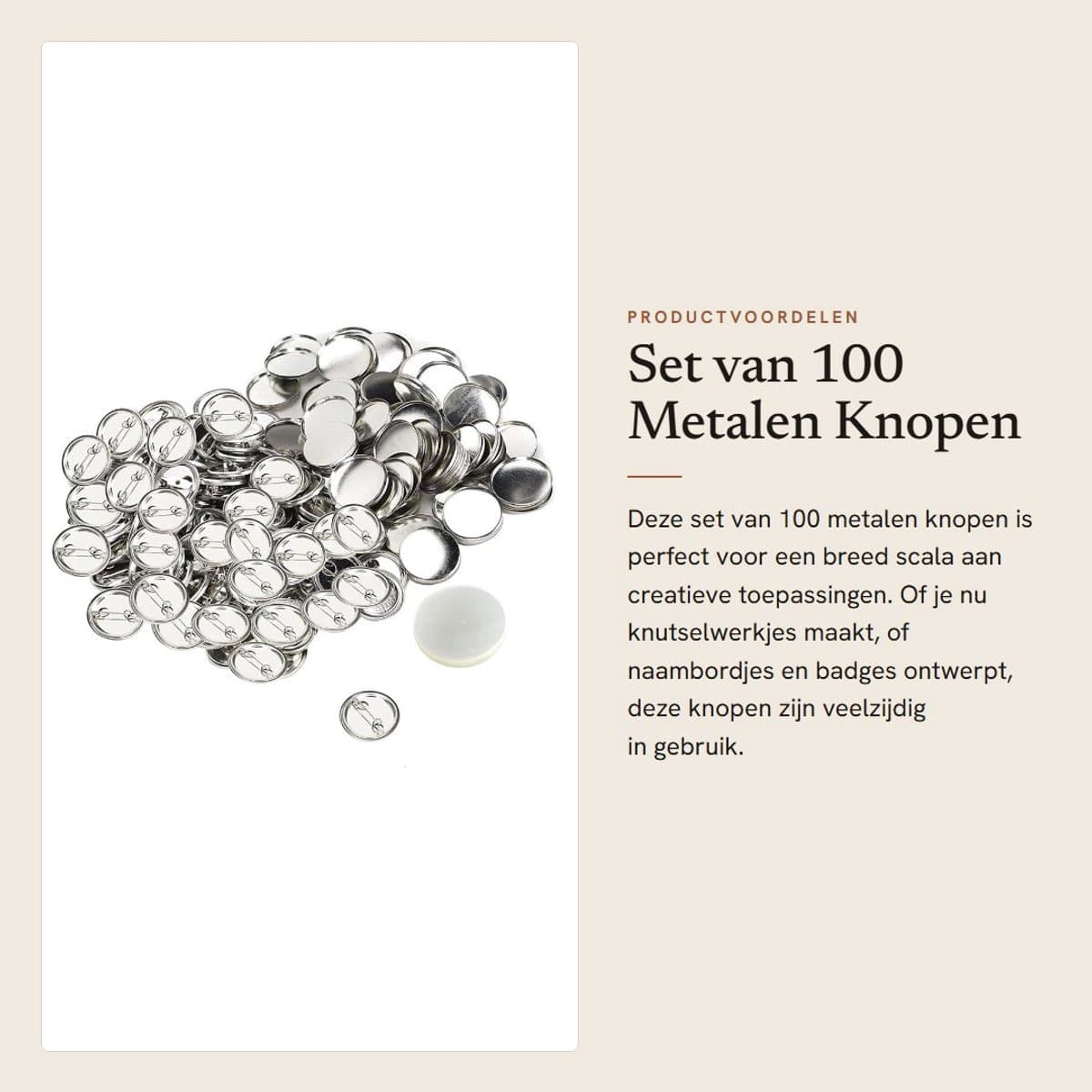 Cosensi - Dailygoods - Set van 100 Stuks DIY Knoppen voor Creatief Handwerk