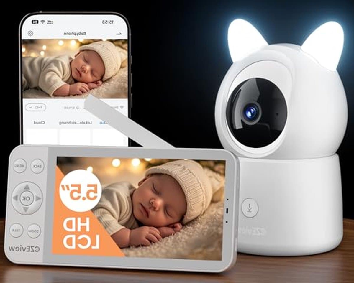 Babyfoon met Camera - Video Babyfoon - Baby Bewaken - 2K HD Resolutie - 55 inch Scherm - Wit