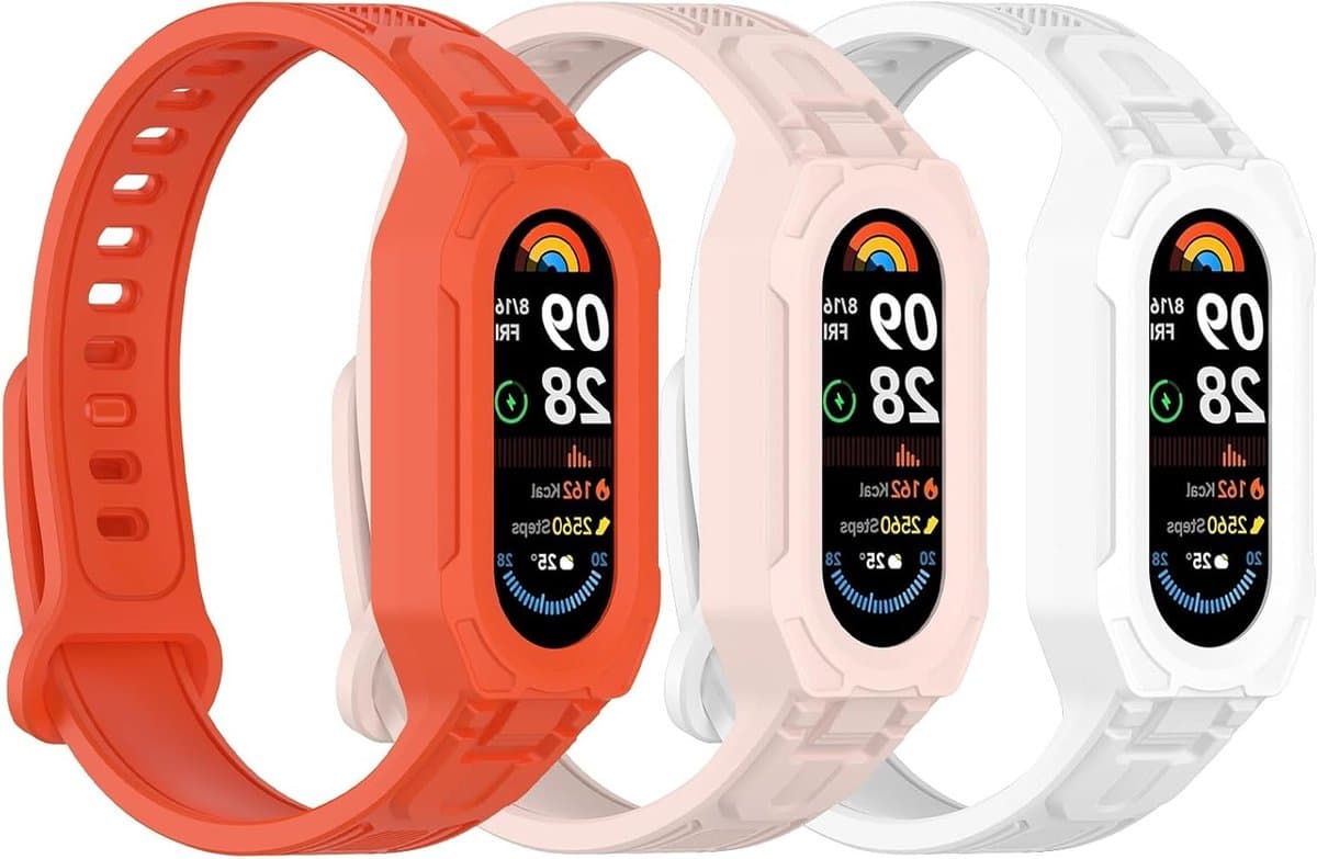 Verstelbare Silicium Armband voor Mi Band 9/8/7/6/5, Comfortabele Vervangband voor Fitness Tracker en Sportactiviteiten
