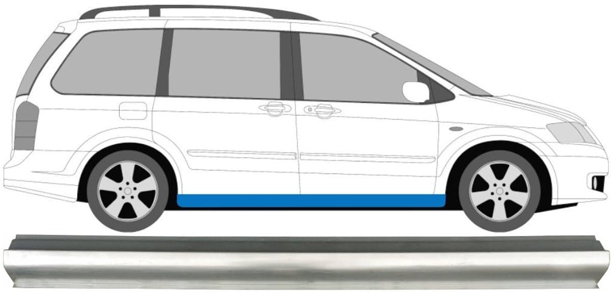 Reparatie dorpel voor Mazda MPV 1999-2006 / Links = Rechts (symmetrisch)