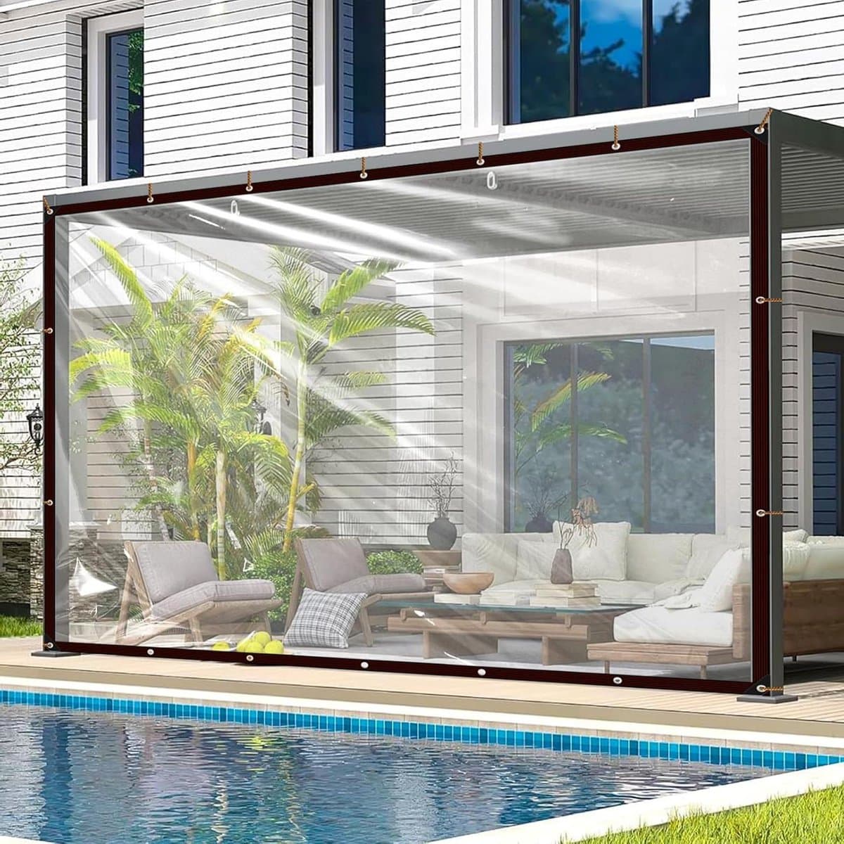 Waterdicht Dekzeil - Transparant Zeil - Buiten Beschermen - UV-bestendig - 2x1 m - Transparant