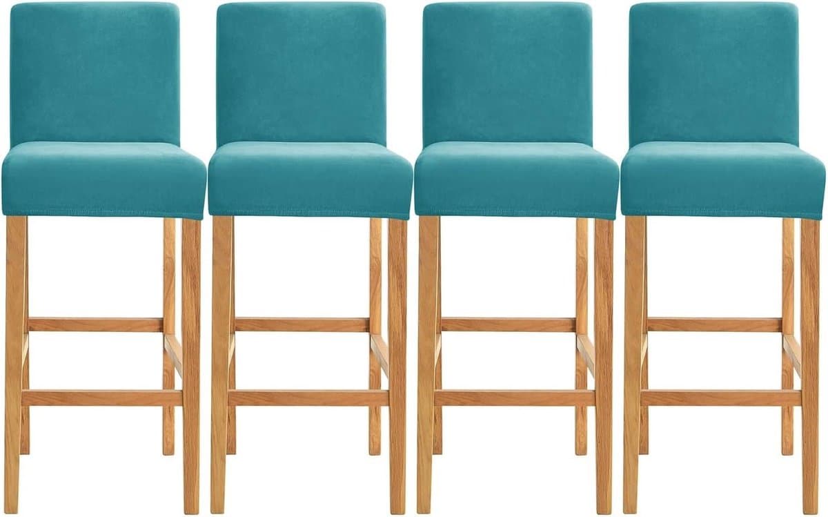 Barkrukhoezen Set - Stoelhoezen - Meubels Vernieuwen - Elastische Pasvorm - 4 Stuks - Beige