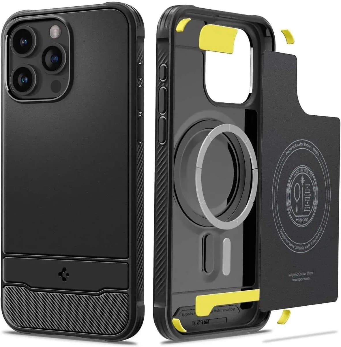 Spigen Rugged Armor Magfit Case hoesje geschikt voor iPhone 15 Pro Max - zwart
