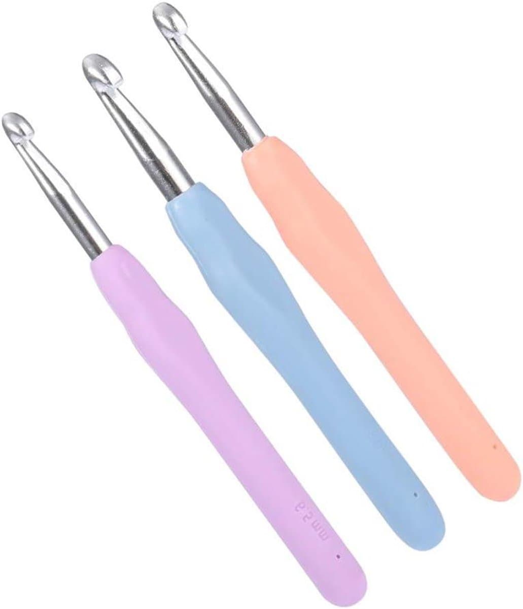 Haaknaaldenset Ergonomisch - Garen Haken - Comfortabel Knutselen - TPR Handvat - 65-80 mm - #160
