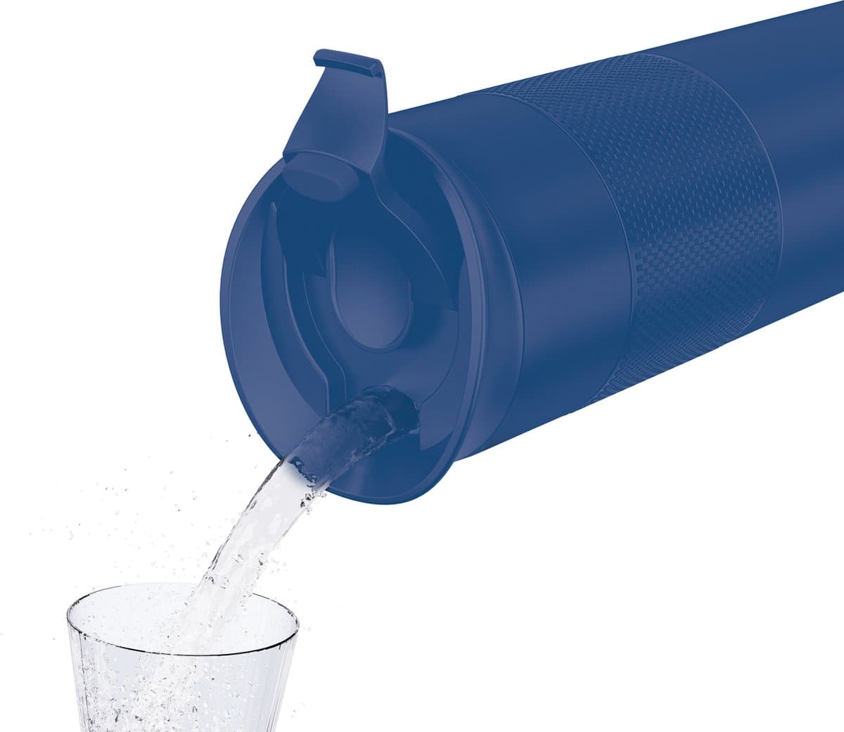 Electrox Thermofles - Premium Quality Tumbler -Travel Mug - MarineBlauw - 500 ml - Thermosbeker met Lekvrij Deksel - Vacuüm - Dubbelwandig - Reisbeker - Roestvrij staal - Reisbeker - Thermobecher voor koffie en thee - Blauw Warm en Koud Houden