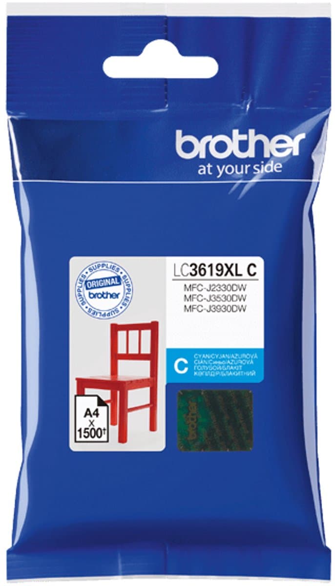 Brother LC-3619XLC inktcartridge 1 stuk(s) Origineel Extra (Super) hoog rendement Cyaan