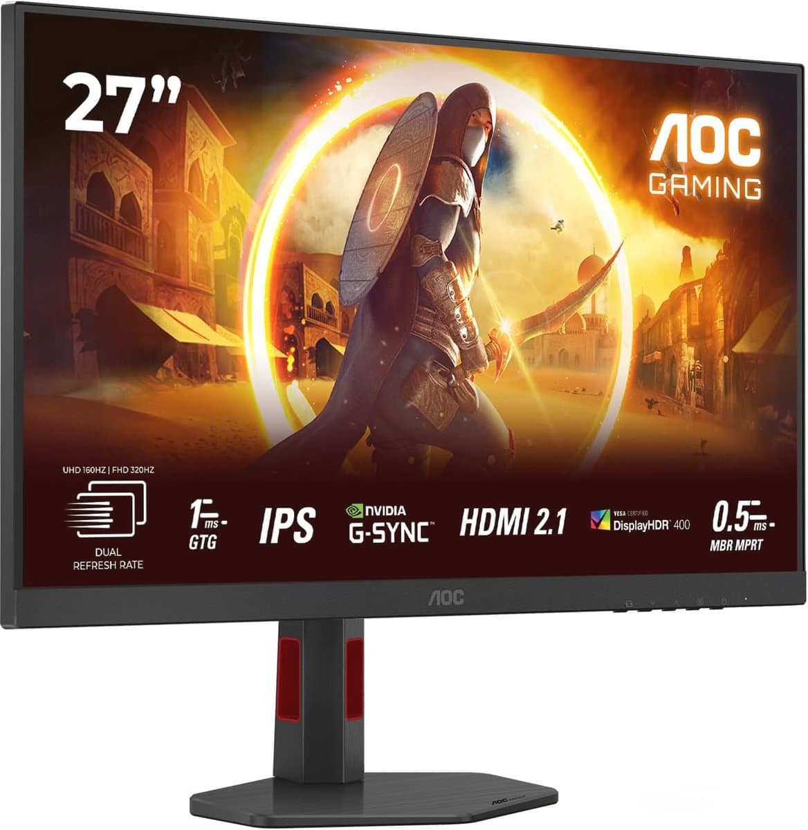 27 inch 4K Ultra HD Gaming Monitor - 160 Hz in UHD, 320 Hz in FHD met Dual Frame en 1 ms Reactietijd