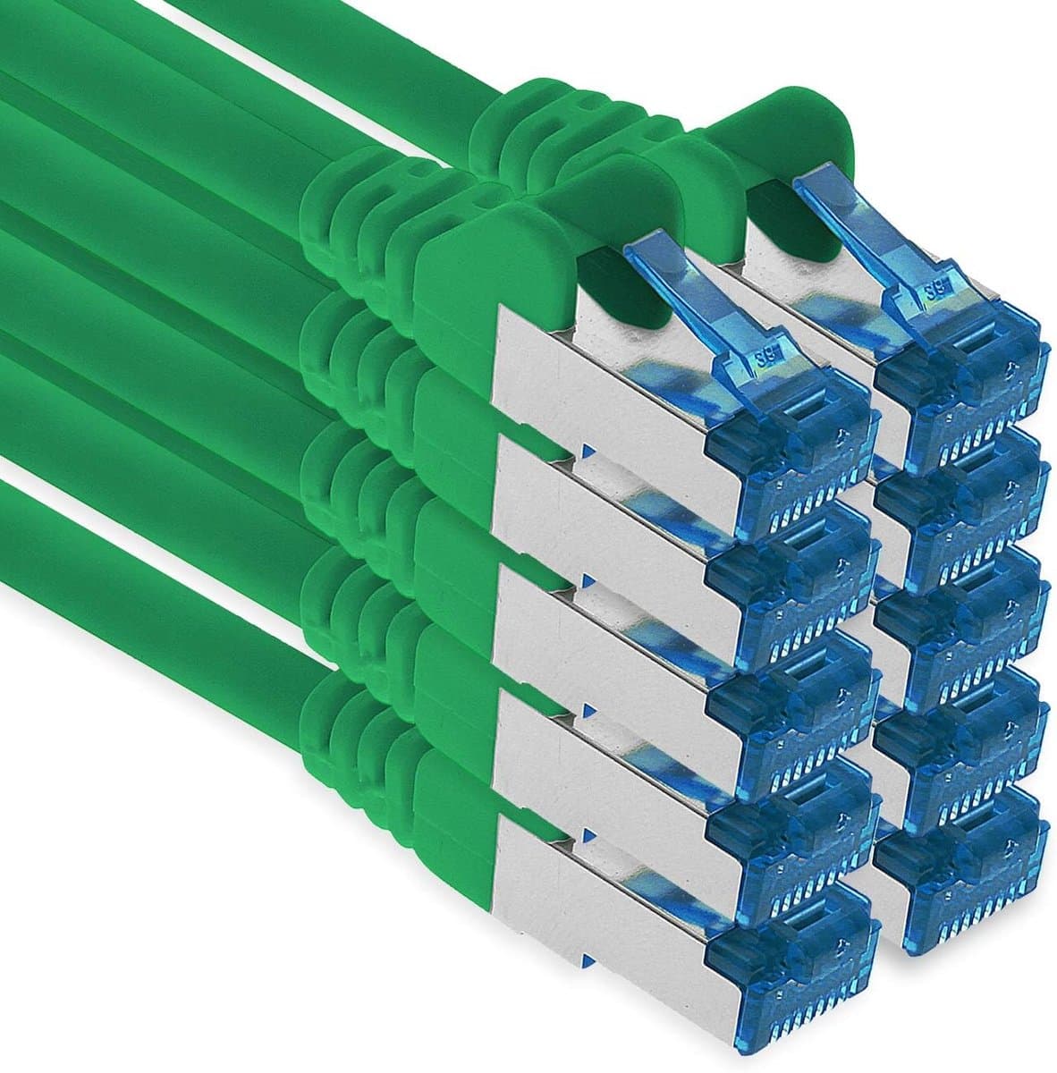 Netwerkkabel - Ethernet LAN kabel - Gigabit netwerken - Dubbel afgeschermd - 10x 2 meter - Groen