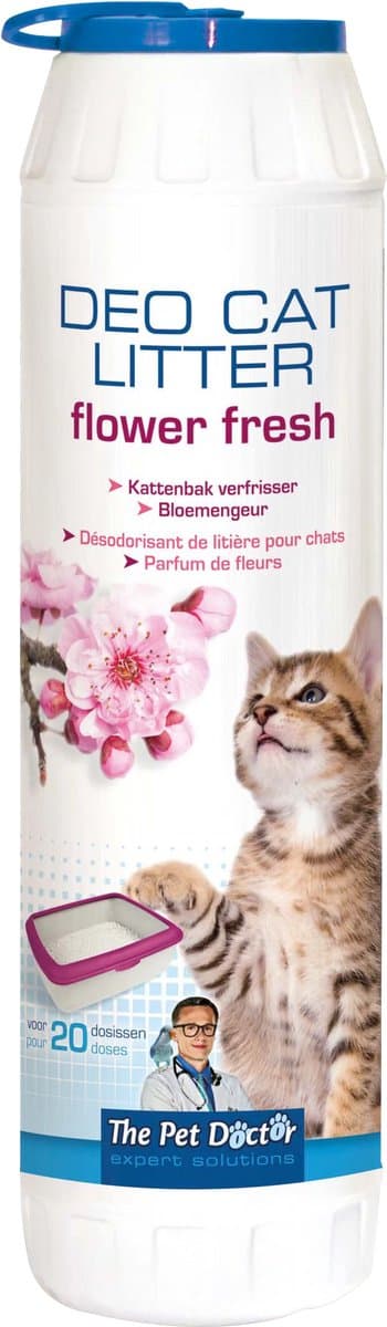 The Pet Doctor Kattenbak Verfrisser Flower Fresh 750 g - Deo Kattenbak - Geur Neutralisator - Fris Bloemengeur