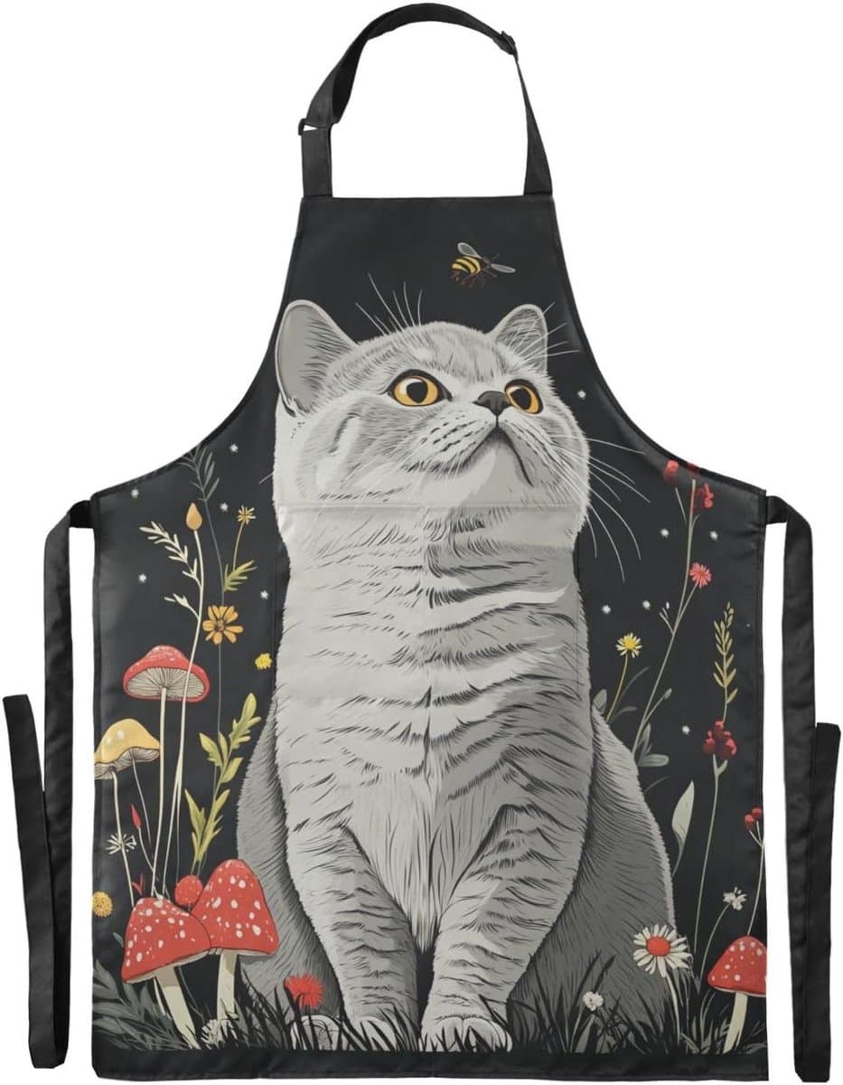 Keukenschort - Server schort - Koken en serveren - Waterbestendig materiaal - 70x91 cm - Zwart