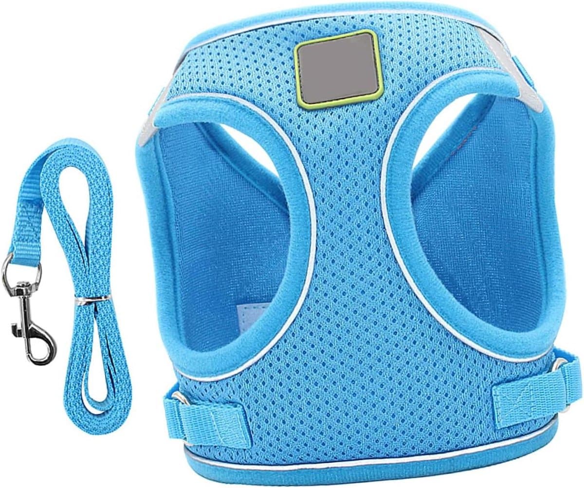 Hondenharnas Leash Set - Huisdier Vest - Buiten Activiteiten - Ademend Reflecterend - XS - Blauw