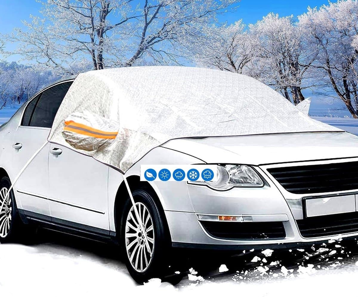 Windscreen Cover voor Auto, Winterbescherming met Zijkap voor Spiegels, Bescherming tegen Sneeuw, IJs en Vorst (240 x 148 cm)