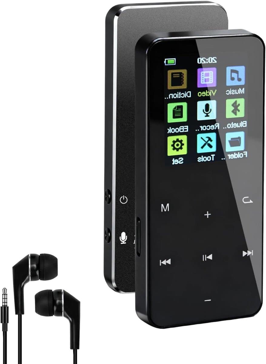 Digitale Muziekspeler - MP3 Speler - Muziek Luisteren - Ingebouwde Luidspreker - 24GB Opslag - Zwart
