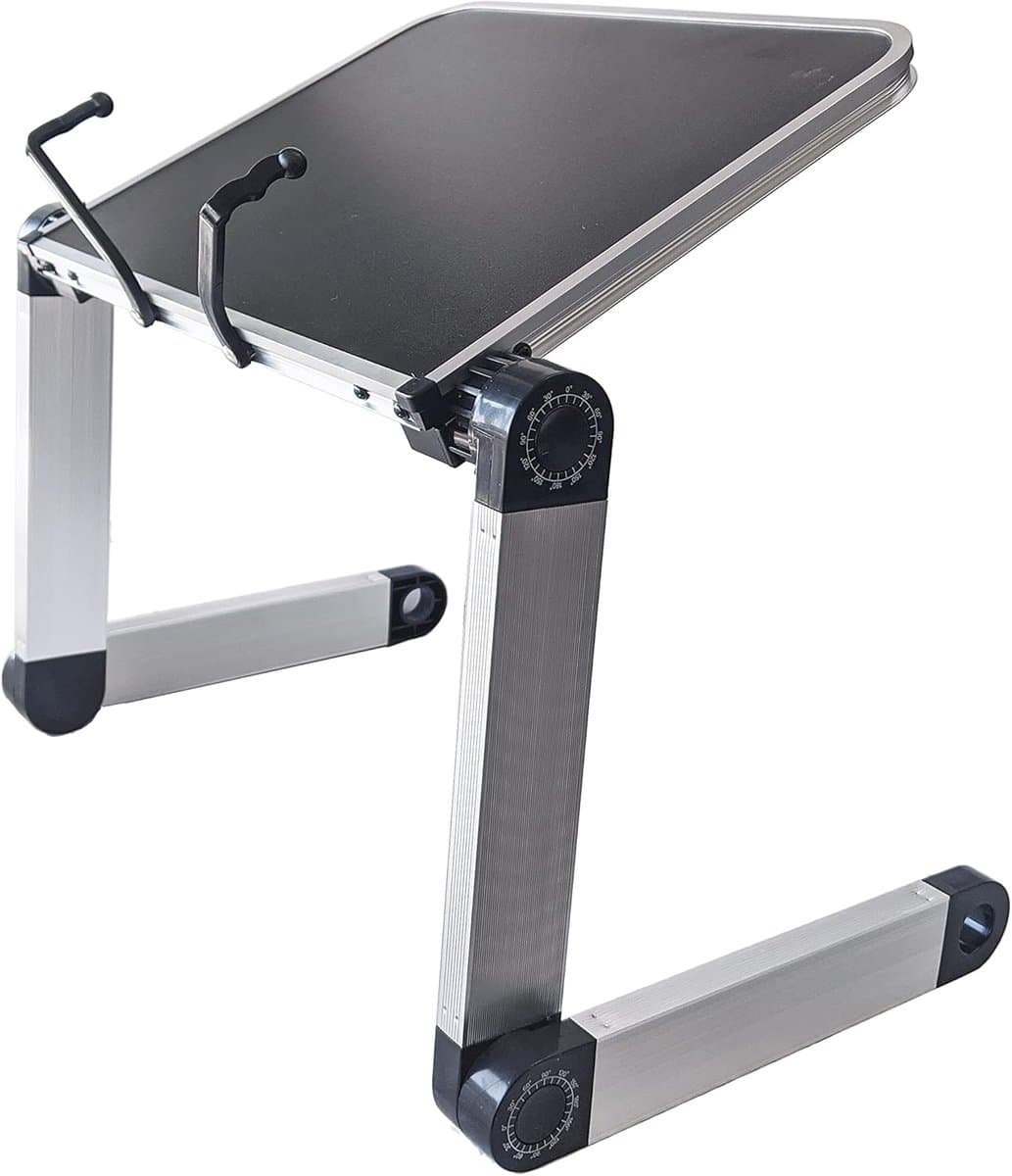 Laptop Standaard - Bureau Verhoger - Comfortabel Werken - Inklapbaar en Verstelbaar - 30.5 x 24.5 cm - Zwart