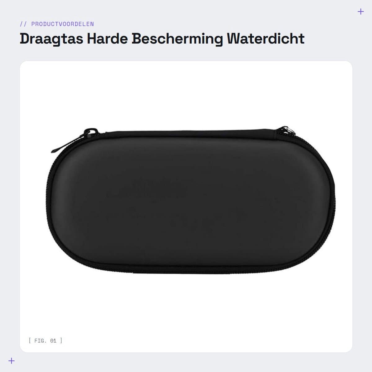 Dailygoods - Draagtas - Harde Bescherming - Waterdicht - Schokbestendig - Compact - Geschikt voor Oplader, Kabel, Oortelefoon - Zwart