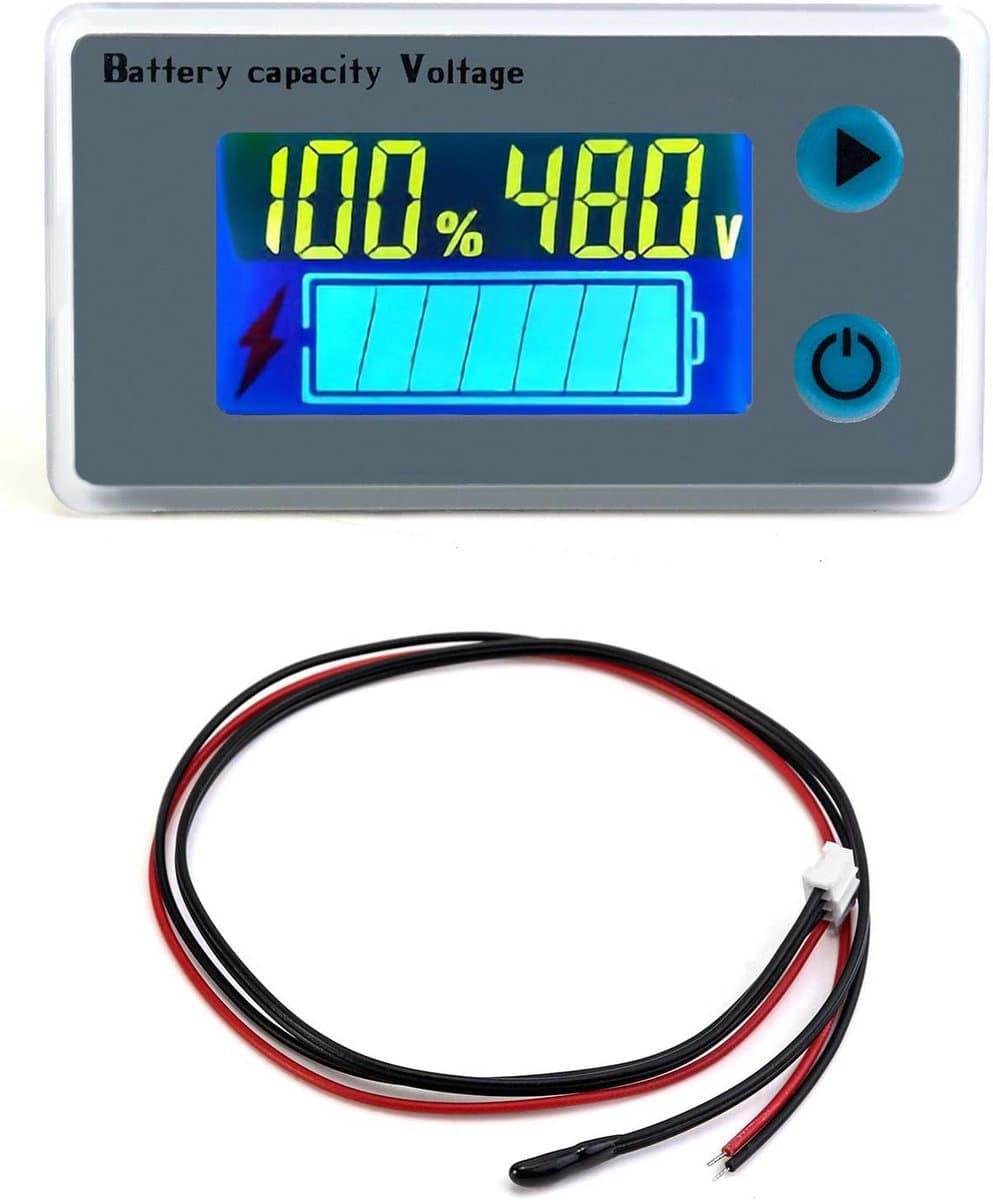 Universele Batterijcapaciteitsmonitor met Zoemer en LCD voor 10-100V Accu's