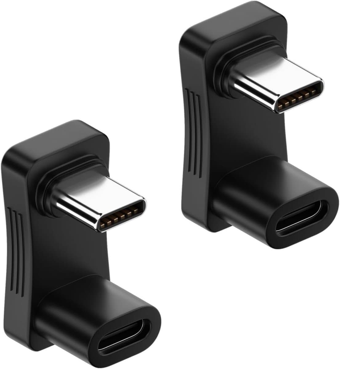 USB C naar USB 180 °, USB C-stekker 180 °C naar USB C 3.1/PD 100 W 4 k60 Hz, compatibel met Steam Deck/Switch/laptop/tablet/mobiele telefoon (A-2 stuks)