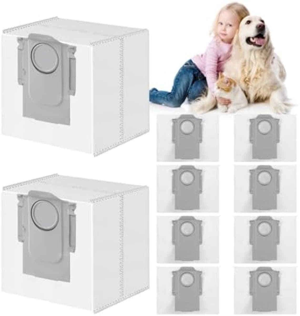 PRomoHome 10 stuke - 3L Stofzakken voor Roborock Q7 M5+/L5+/Q10 S5+/Q10 X5+/Q5 Pro+/Q5 Max+/S8 Pro Ultra/S8+/S7 MaxV Ultra/Q7 Max+/Q8 Max+ Stofzuiger,Afzuigstation,Stofzuigerzakken,Reserveonderdelen