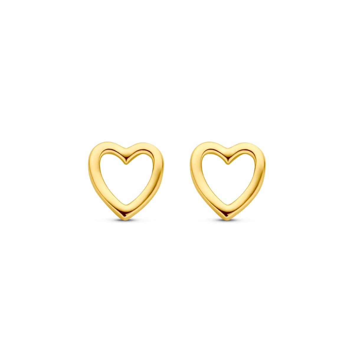 Oorknoppen Hartje 6 Mm 14K Geelgoud