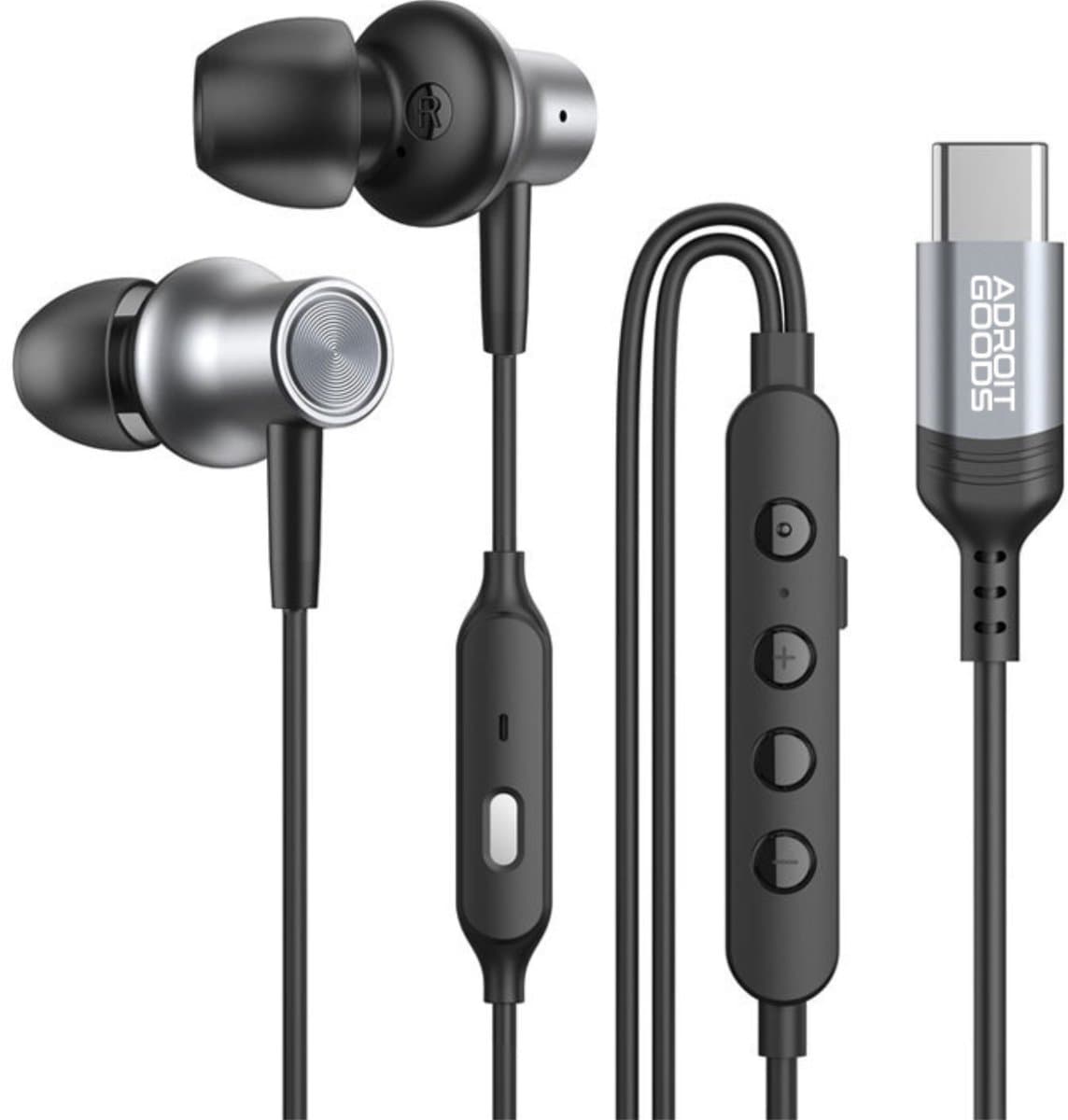 AdroitGoods In-Ear Oordopjes Type-C Bedraad HiFi Koptelefoon met Microfoon Noise Cancelling Gaming Muziek Sport Universeel