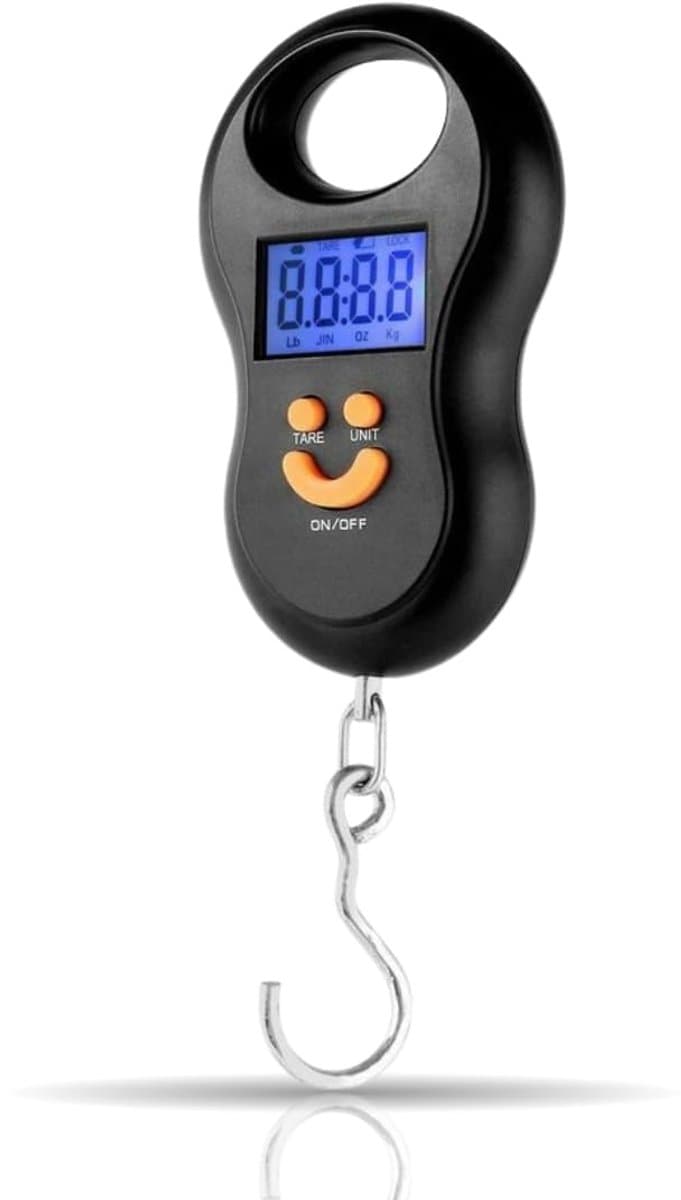 Thijox - Draagbare Digitale Visweegschaal 40 kg - Nauwkeurige Haakweegschaal met LCD-scherm en Achtergrondverlichting - Compact en Lichtgewicht voor V