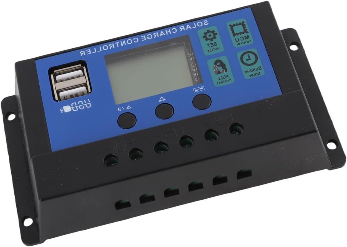 Solar laadregelaar 12V 24V PWM controller tot 60A voor auto en zonnepanelen, efficiënt en betrouwbaar