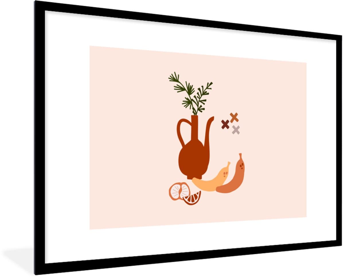 Fotolijst incl. Poster - Kan - Fruit - Pastel - 120x80 cm - Posterlijst - Kerstmis Decoratie - Kerstversiering - Kerstdecoratie Woonkamer - Kerstversiering - Kerstdecoratie voor binnen - Kerstmis