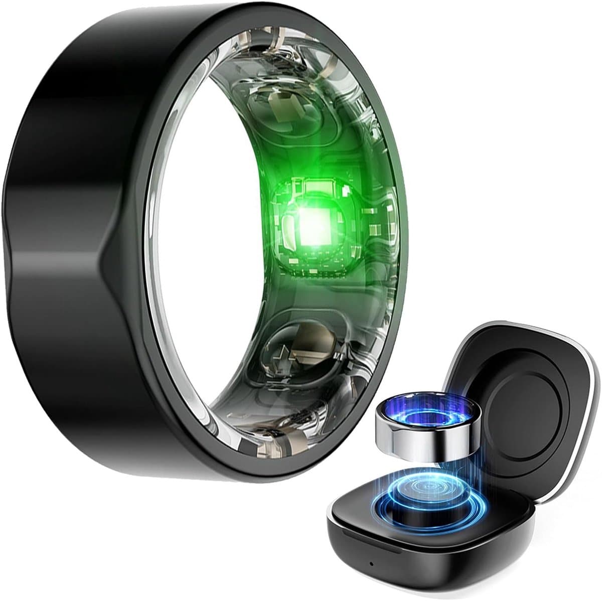 Smart Ring - Fitness Tracker - Activiteit Monitoren - Nauwkeurige Sensoren - 5ATM Waterdicht - Zwart