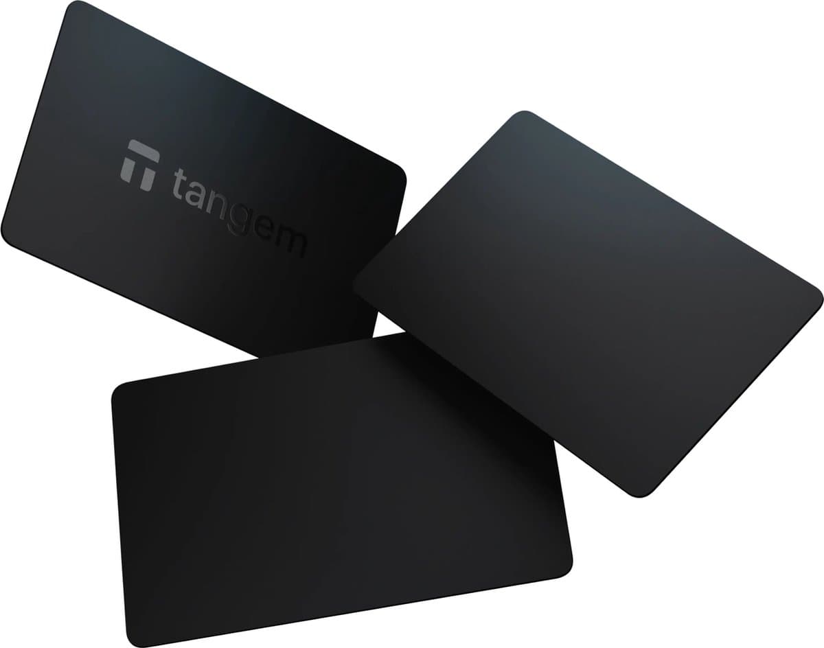 Tangem Wallet 3 kaarten - Stealth Edition - met Recovery Seed functionaliteit