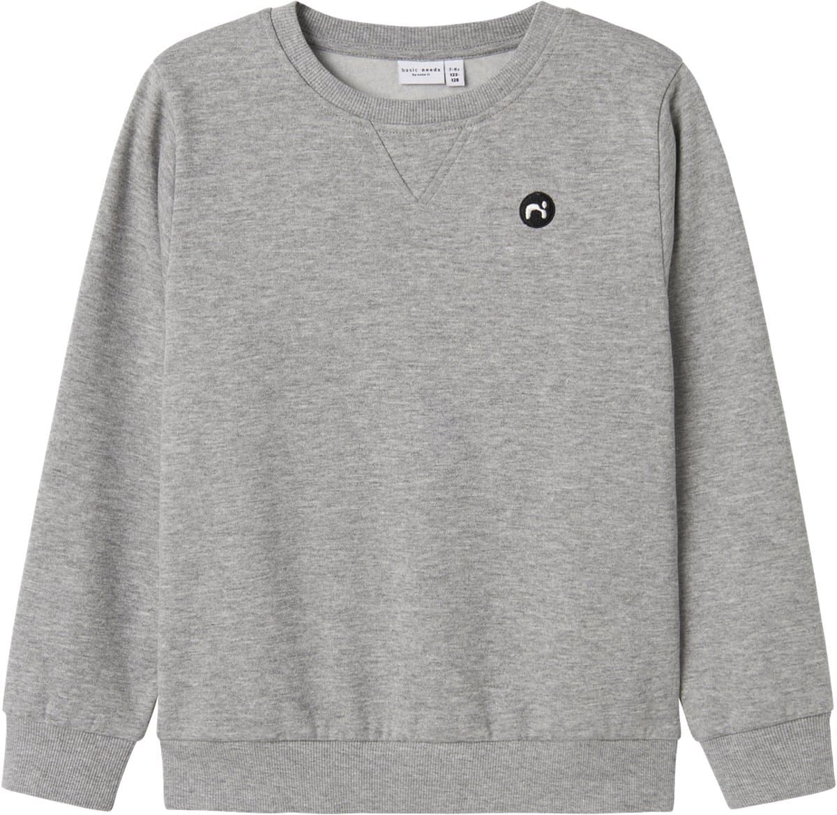 NAME IT NKMVIMO LS SWEAT BRU NOOS Jongens Trui - Grey Melange