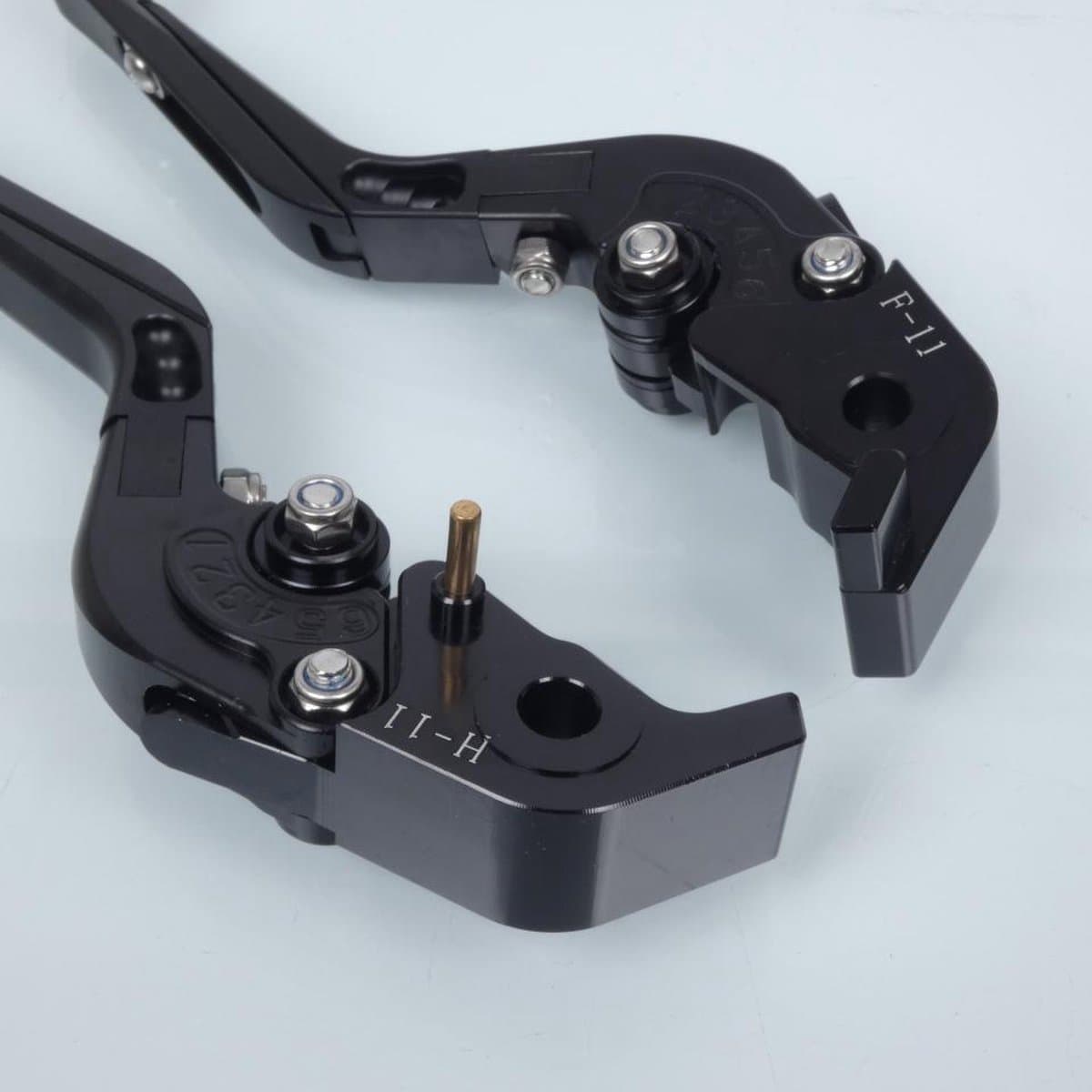 Levier frein droit Myra pour Moto Ducati 1100 Monster Evo 2011 à 2013 alu CNC noir repliable / paire Neuf