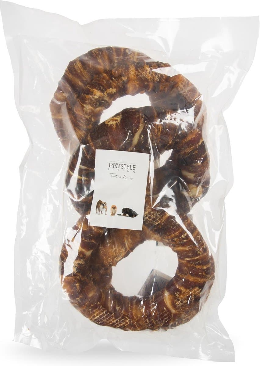 Petstyle Living Gepofte Ringen met Eend - Hondensnacks - 19cm - 5 Stuks - Donut Hond