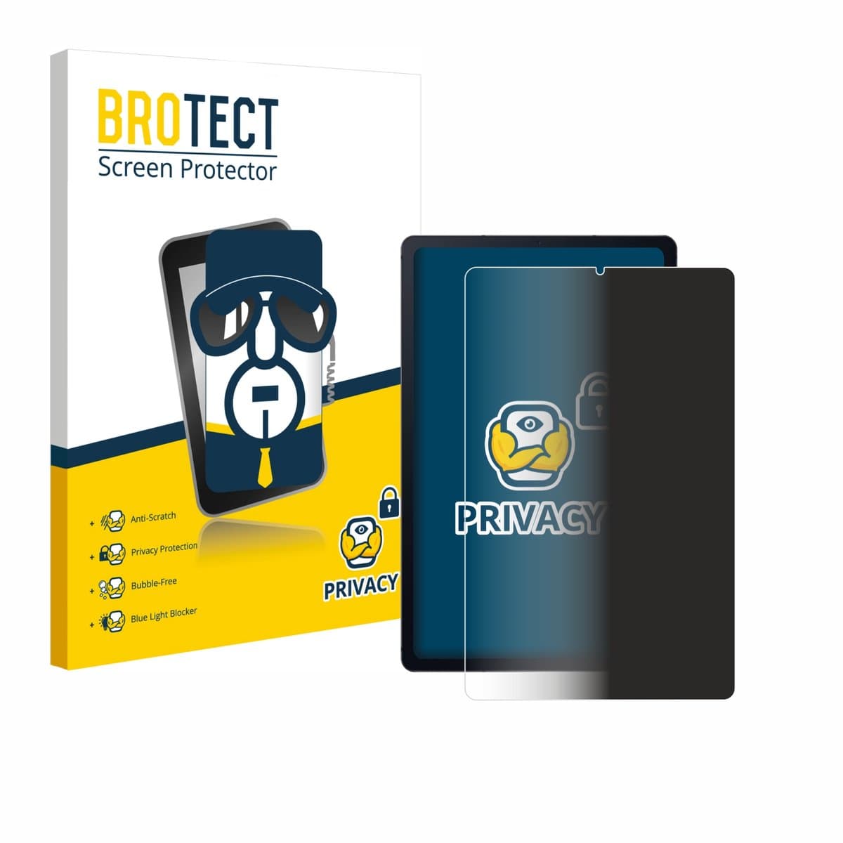 BROTECT - privacy screenprotector voor Samsung Galaxy Tab S6 Lite WiFi 2020 - Folie Beschermfolie Blauwlichtfilter