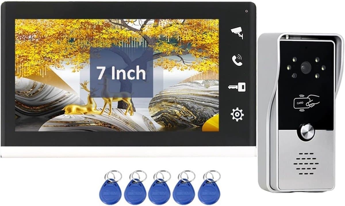Video Deur Intercom - Deurbelcamera Systeem - Veilige Toegang - HD Ontgrendelen - 7 Inch Monitor