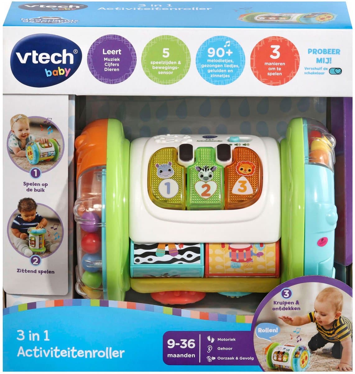 VTech Baby 3-in-1 activiteitenroller - multikleurig, 13,8 cm