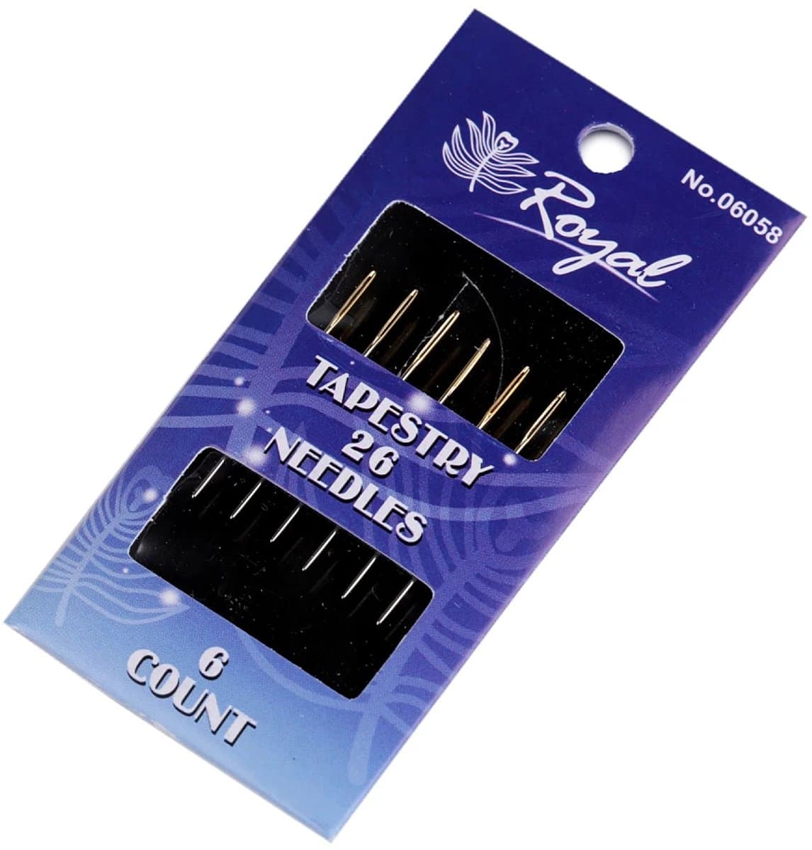 Royal tapijtnaalden - 6 naalden - nr 26 - scherpe naald - handnaald voor naaien en quilten