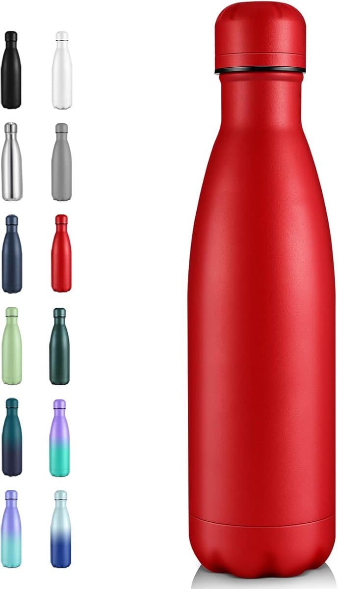 Geïsoleerde Waterfles - Thermosfles Drinkfles - Hydratatie Onderweg - Dubbelwandige Isolatie - 500 ml - Rood