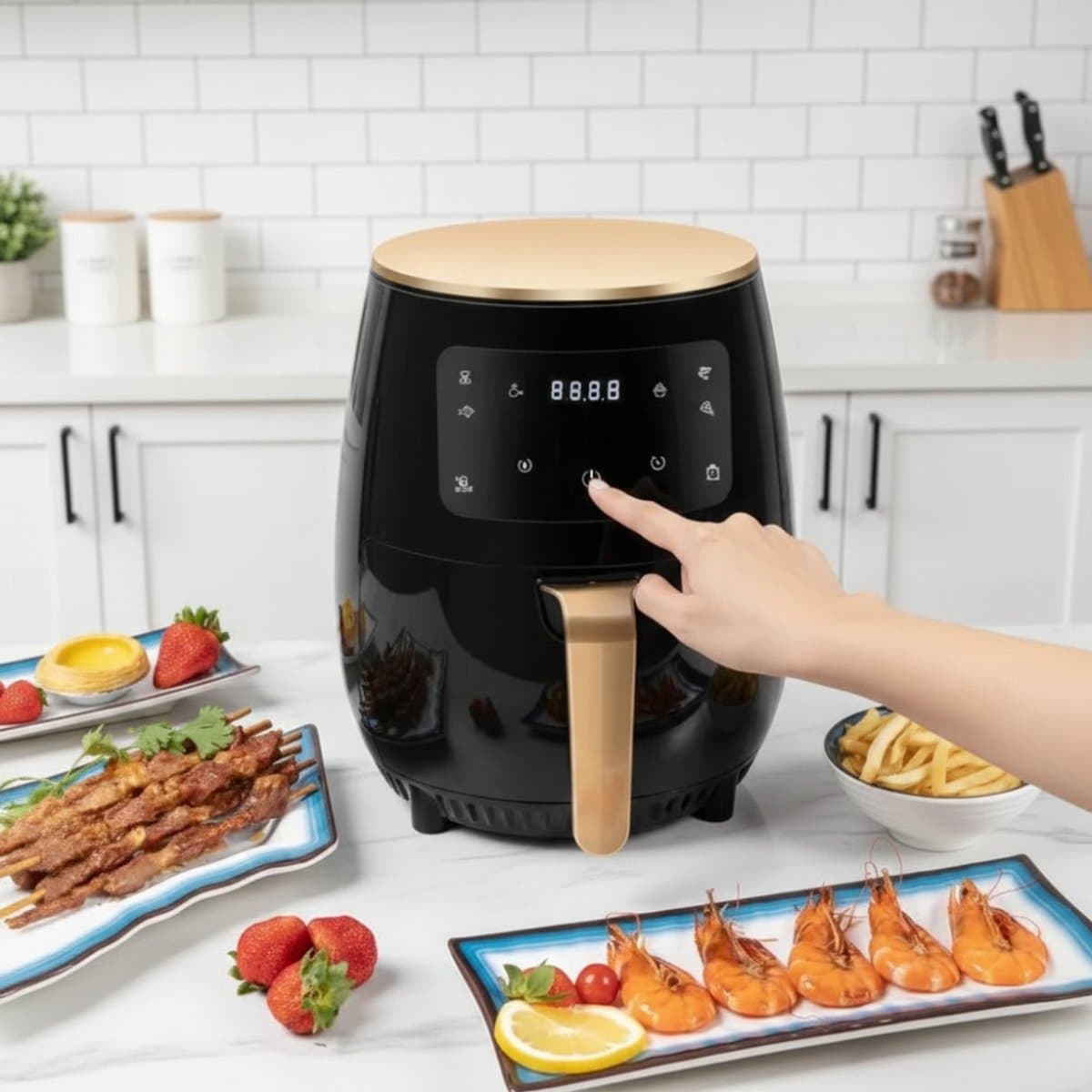 Airfryer met 6L capaciteit – multifunctionele slimme heteluchtoven