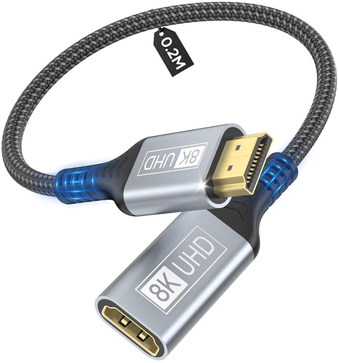 HDMI Verlengkabel - Adapter Kabel - Hoge Resolutie - 8K 60Hz Ondersteuning - 02 Meter