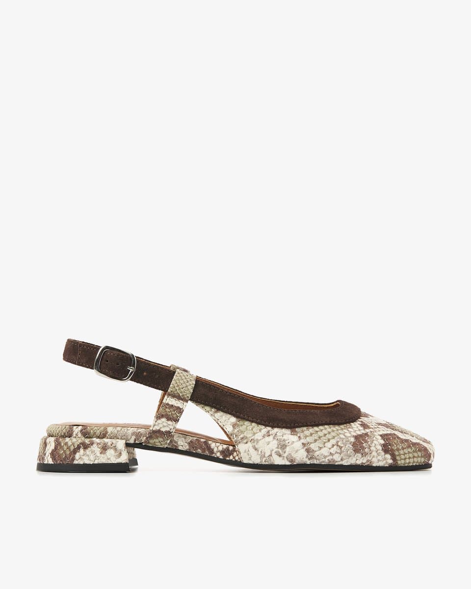 VIA VAI Julie Xena Slingbacks Dames - Leer - Groen - Maat 41