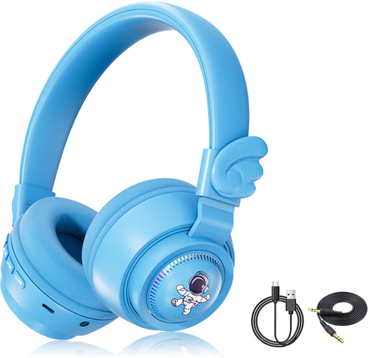 Gloovon® - Draadloze Koptelefoon Kinderen - Gehoorbescherming Kinderen - Bluetooth 5.3 - Koptelefoon met Microfoon - Blauw