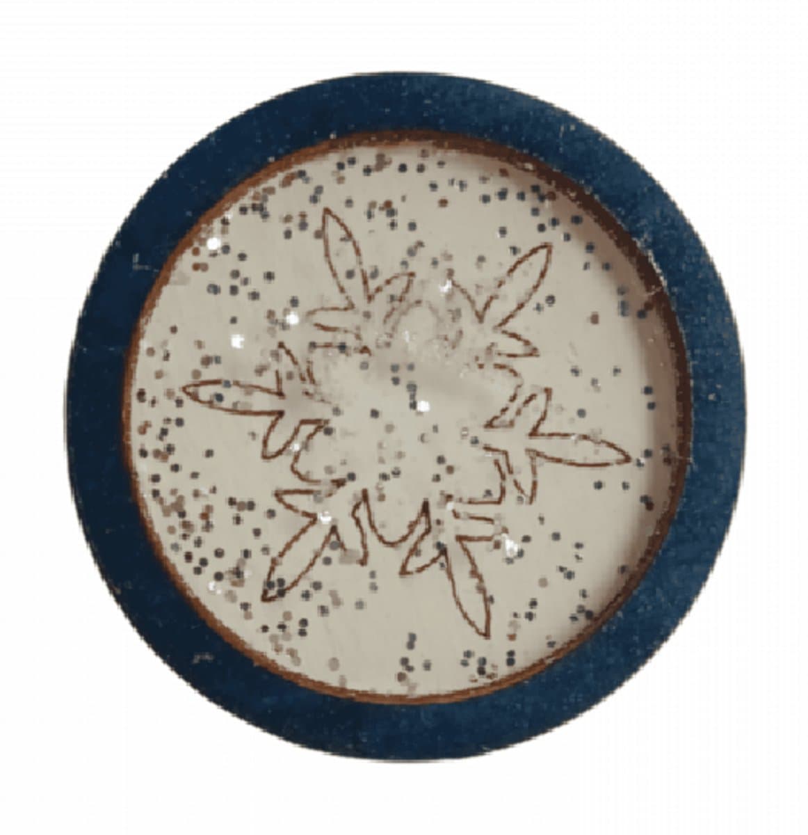 NEEDLEMINDER HOUT - SNEEUWVLOK - met glitter