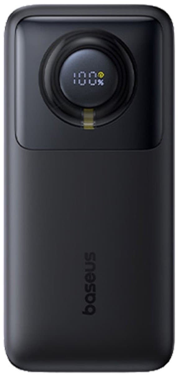 Powerbank Baseus Free2Pull 20000mAh, 65W, met USB-C-kabel zwart
