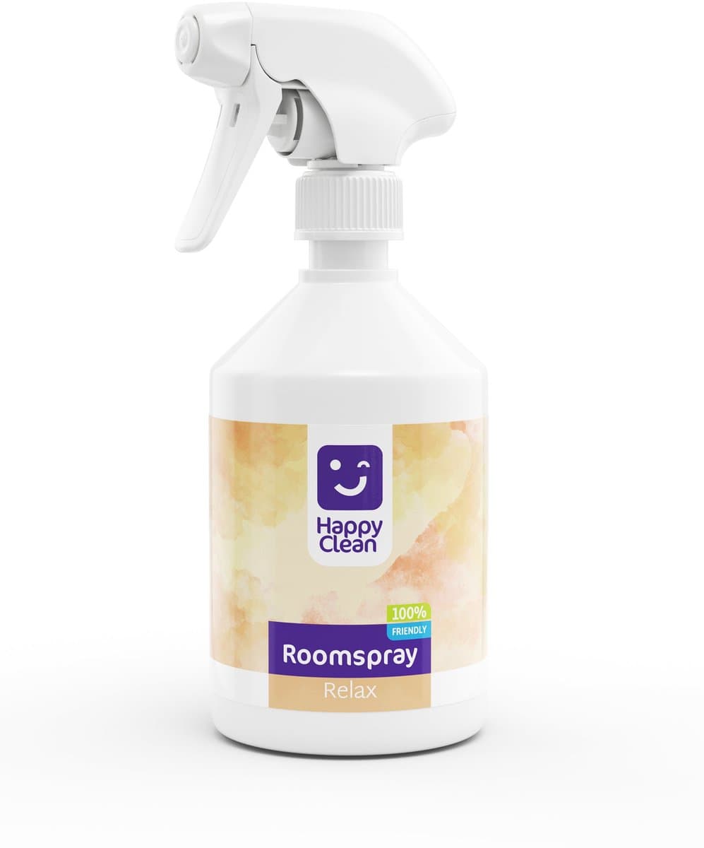 Happy Clean Roomspray 500 ml – Relax – Bergamot, Eucalyptus & Lavendel voor een onspannen sfeer – Extra langdurige huisparfum en kantoor luchtverfrisser