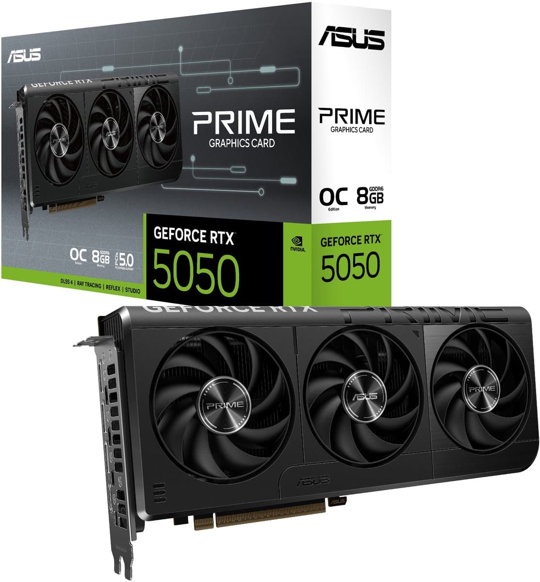 ASUS NVIDIA Prime GeForce RTX 5050 OC Edition - Videokaart - 8GB - GDDR6 - PCIe 5.0 - 1x HDMI 2.1b - 3x DisplayPort 2.1a
