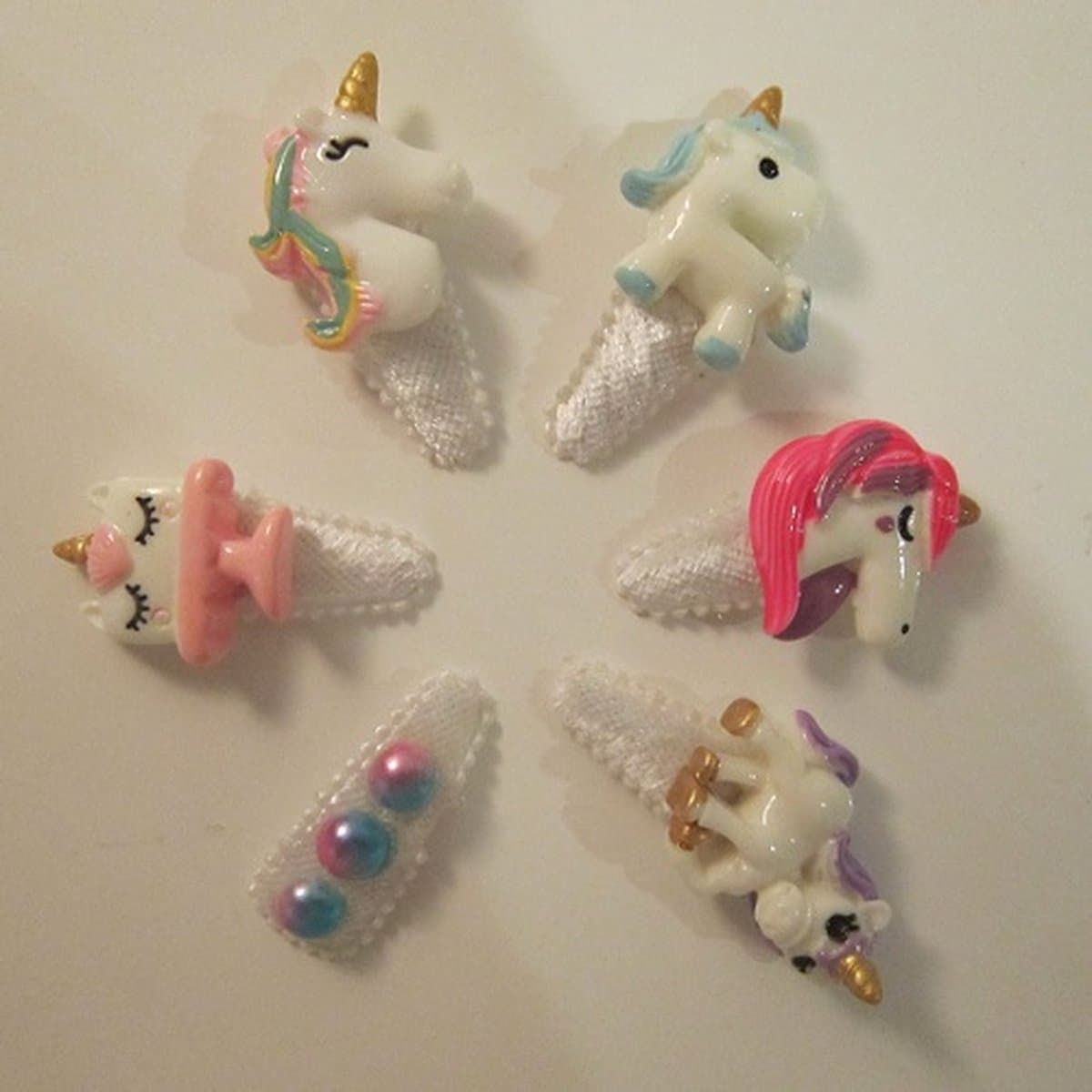 ZoeZo Design - 6 stuks - baby - peuter - haarclips - haarspeldjes - Unicorn