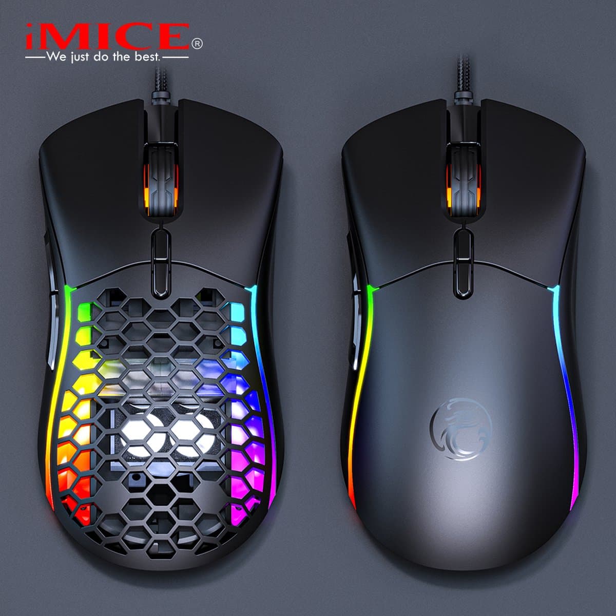 Game muis met extra honinggraad cover - 7 knoppen - RGB verlichting - Instelbare DPI - 32KB werkgeheugen