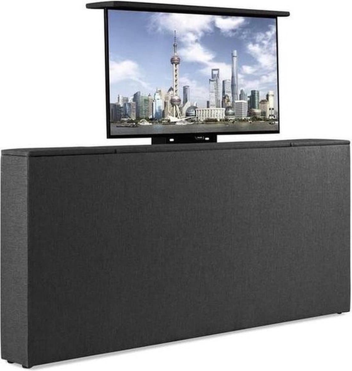 Bedonderdeel - Sweet Sleep TV-Lift meubel Voetbord - Max. 43 inch TV - 190 breed x85x21 - Lederlook Antracite