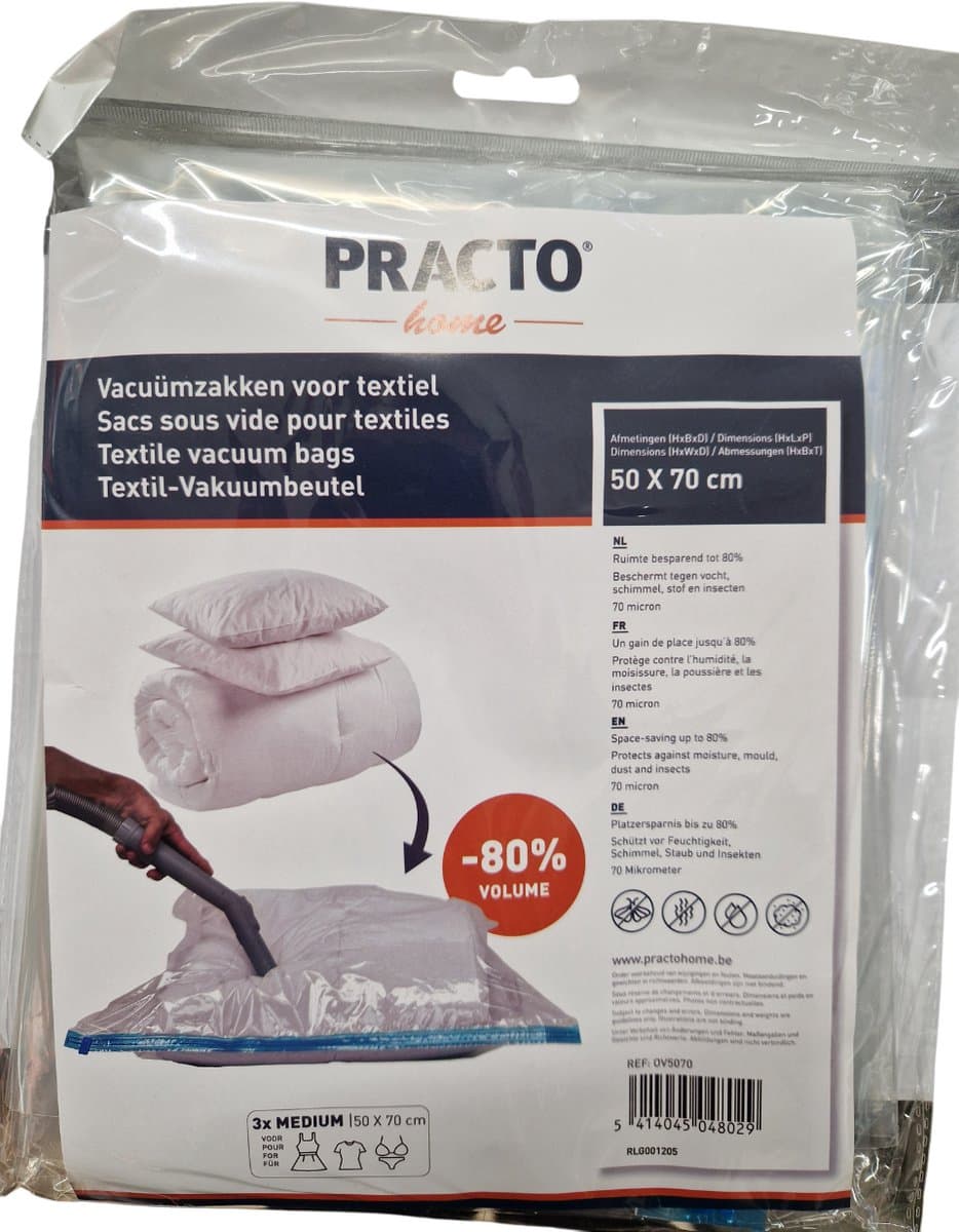 Vacuüm opberghoezen 50x70cm 3-delig set